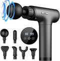 Massage Gun Massage Gun Deep Tissue Handheld Back Massager for Athletes Percussion Muscle Massager with 6 Attachments &amp 30 Speed Father's Day Grey
