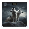 Wolf at Night Bathroom Scale Large LCD Backlight Display Digital Scale Rounded Corners Body Scales Automatic Power On/Off Bathroom Scales for Home Bedrooms