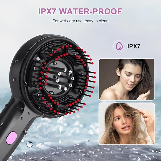 Electric Hair Massager Comb Multi-Function Scalp Massager Brush for Hairs Care 3 in 1 Scalp Massager for Hair Care Hair Growth CombIPX7 WaterproofPortable for Home &amp Travel