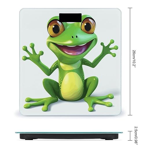 Green Frog Scale for Body Weight Highly Accurate Digital Bathroom Body Scale Digital Bathroom Scales for People Anti-Slip Large LCD Display Smart Scales