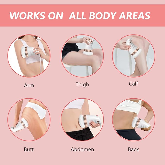 Health Care Logistics Body Sculpting Machine Handheld Cellulite Massager for Beauty Sculpt Belly Butt Arms Legs with 6 Washable Massage Pads