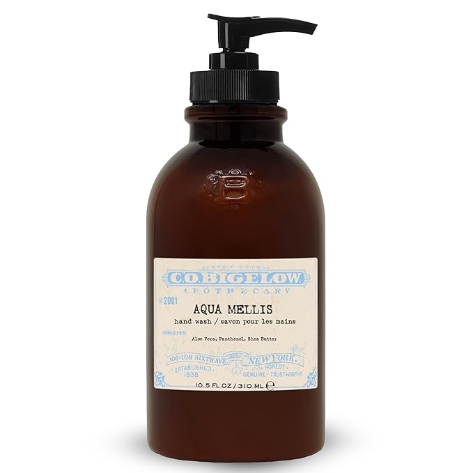 C.O. Bigelow Aqua Mellis Hand Wash Iconic Collection Liquid Hand Soap with Shea Butter Glycerin Aloe Vera 10.5 Fl Oz