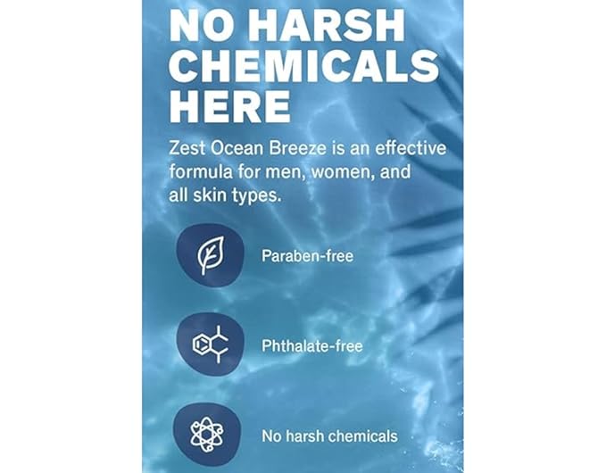 Zest Body Wash Ocean Breeze - 18 oz Pack of 5 - Packaging May Vary