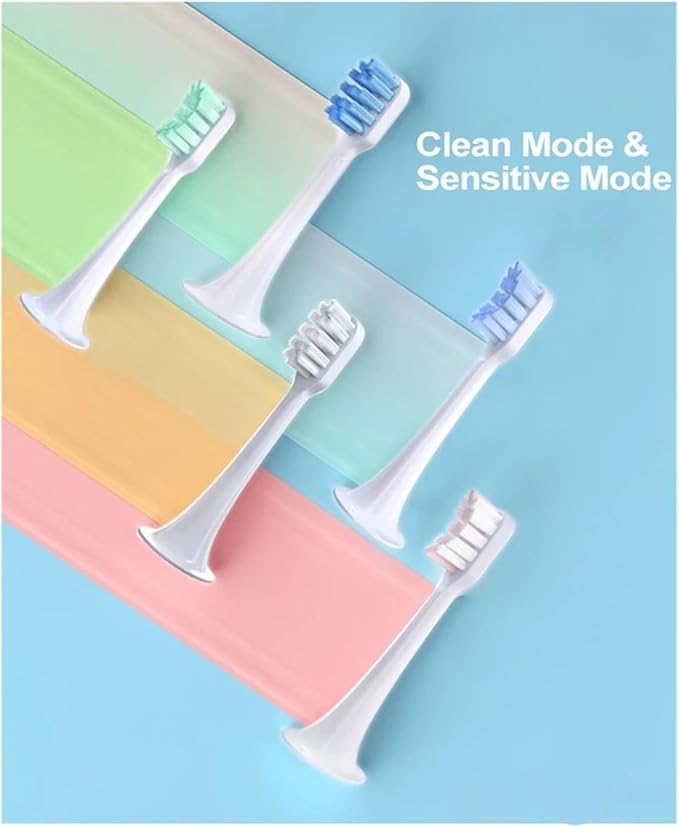 8pcs Replacement Toothbrush Heads Compatible for Xiaomi T300 T500 Sonic Electric Teeth Brush Mijia Nozzles with Dust Cover Vacuum Packaging(8 BJ Green)