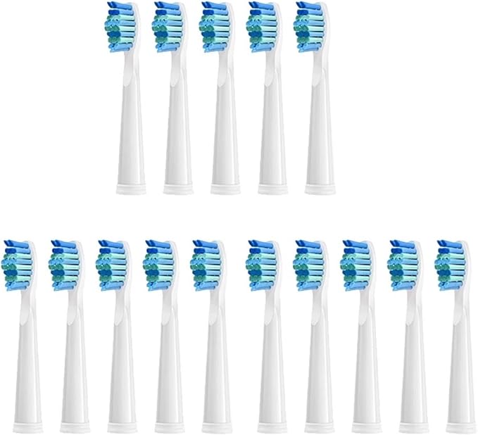 15pcs Toothbrush Heads ReplacementCompatible for Seago SG-507B/908/909/917/610/659/719/910/575/551/E9(15 White)