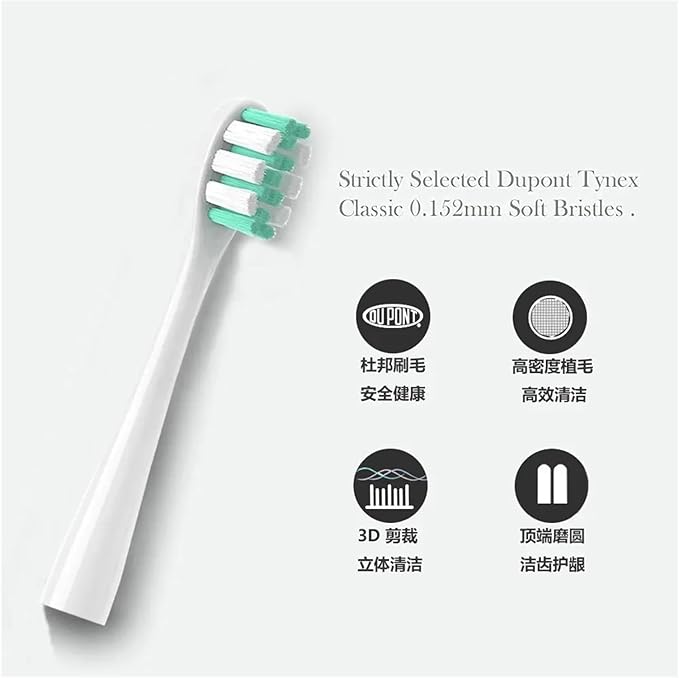 Replacement Toothbrush Head Compatible for NX7000 Sonic Electric Soft Bristle Tooth Brush8 Pcs(8WHITE Clean Type)
