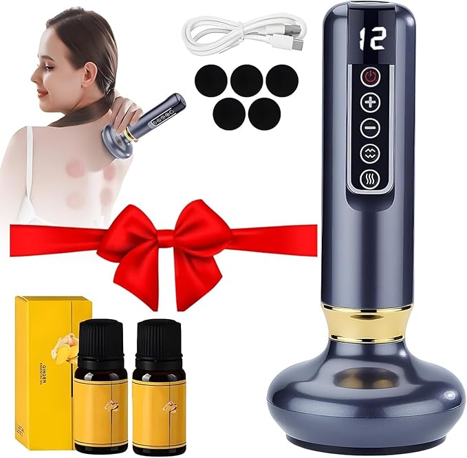cc&ampdd outdoors Electric Handheld Cellulite Massager -12 Adjustable Suction Modes for Anti-Cellulites Massage Therapy (Grey)