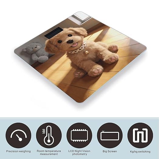 Caramel Smart Scale for Body Weight Digital Bathroom Scale Toughened Glass Weight Scale with Large LCD Backlight Display High Precision Scales Weighing Machine