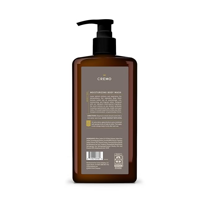 Cremo Rich-Lathering Vintage Suede Body Wash for MenA Vintage Suede with Notes of White Moss and Rich Amber32 Fl Oz(Pack of 2)