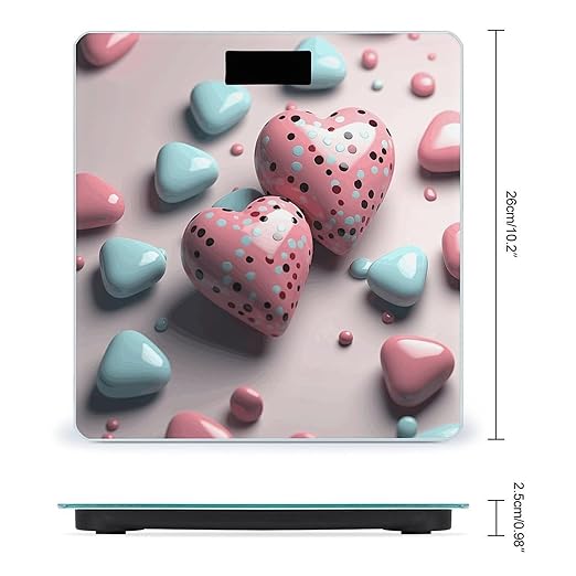 Heart Shaped Shape Weight Scale Digital Electronic Scales Bathroom Scale Larg LCD Backlight Display High Precision MeasurementsTempered Glass
