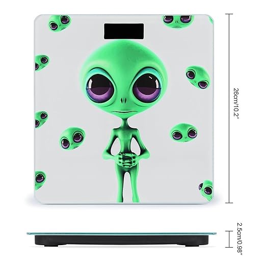 Digital Bathroom Scale for Body Weight Scale with Bright LCD Display High Accuracy Step-On Technology Auto On/Off Green Alien_74804394 Digital Scales 400 Lbs /180kg