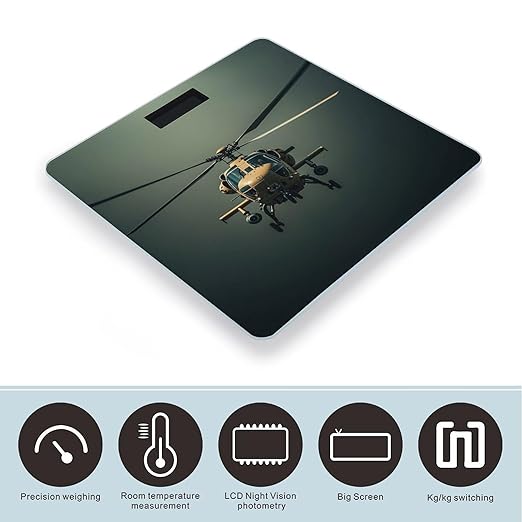 Helicopter Smart Scale for Body Weight Accurate Bathroom Scale with LED Display Digital Weight Scales Weighing Machine High Precision Scales for Bath Home