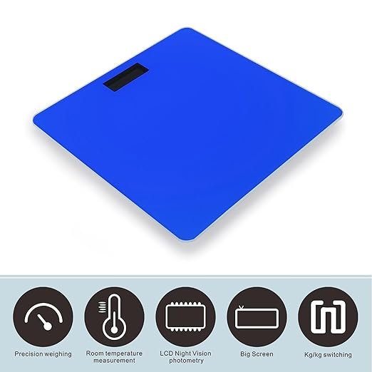 Women's Fashion Automatic Switch Digital Bathroom Weighing Scale Smart Scale Klein Blue