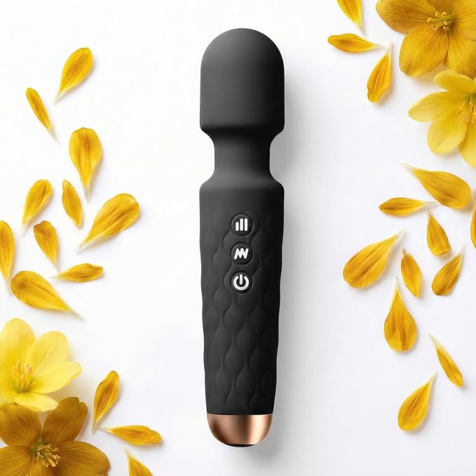 Rechargeable Personal Massager 8-Speed &amp 20-Mode Cordless Handheld Percussion Massager for Neck Back Shoulder Relaxation Quiet Handheld Body Massager with Ergonomic Design(Black)