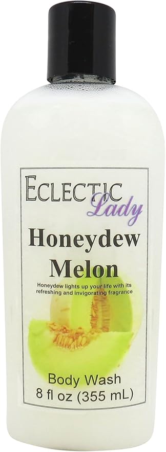Eclectic Lady Liquid Pearl Body Wash - Honeydew Melon Scent 3-in-1 Use For Bubble Bath Hand Soap &amp Body Wash Phthalate-Free Honeydew Melon Fragrance Handcrafted in USA (8 oz)