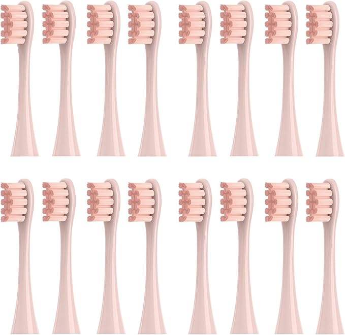 16pieces Replacement Brush Heads Compatible with Oclean SonicX/X Pro/ Z1/ SE / F1 / One / PW01/03/05/07/09 P5 Electric Toothbrush Heads(16 Pink)