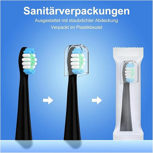 10 PCsCompatible with Oral-B Pulsonic Electric Toothbrush Sound Replacement Heads for On(Black)