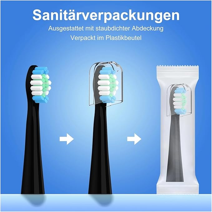 10 PCsCompatible with Oral-B Pulsonic Electric Toothbrush Sound Replacement Heads(White)