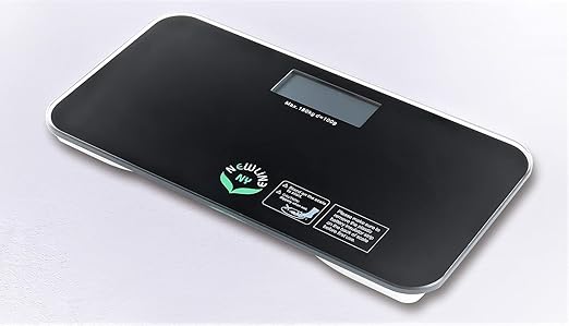 NewlineNY SBB0718M-NYBK Step-On Mini Travel Bathroom Scale Cool Black