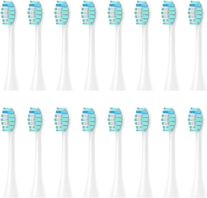 Compatible for Sonicool Electric Toothbrush Head 051B Cleaning Replacement HeadBristle Brush Heads Nozzles4/8/16pcs(16PCS White)