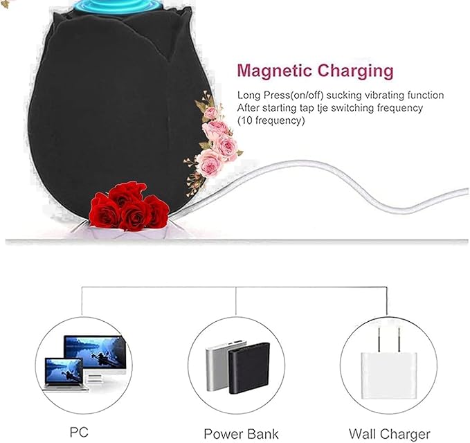 2026 Upgraded Version 10 Intense Suction Patterns 10 Continuous Insertion Rose Adult Tool 2025 Women Toys Automatic Electric Adult Toys Machine USB Rechargeable XJH-Black33