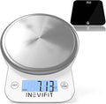 INEVIFIT Bathroom Scale &amp Digital Kitchen Scale Fitness Bundle Complete Body Composition and Nutrition Tracking Solution with Batteries Included