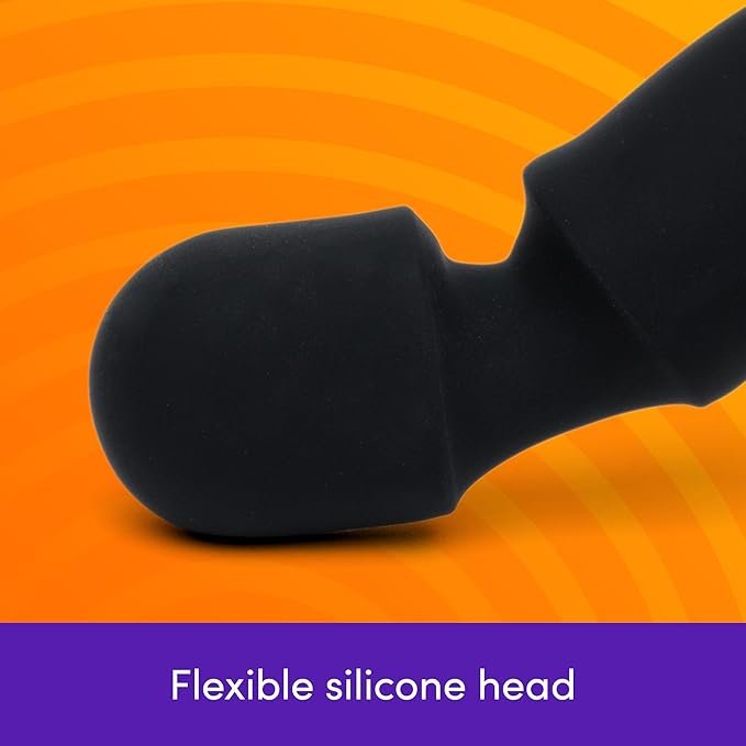 Lovehoney Mantric Cordless Handheld Personal Massager for Women | Rechargeable Back Neck &amp Shoulder Wand Massager for Muscle Pain Relief | 7 Powerful Modes &amp Flexible Silicone Head | Black