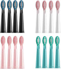 16pcs Electric Toothbrush Replacement Heads Compatible for Jianpai S10/ZQANG xm801(16pcs Black)