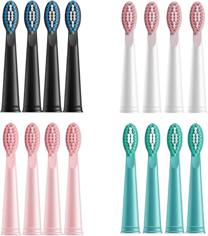 16pcs Toothbrush Replacement Heads Compatible for Jianpai S10/ZQANG xm801(16pcs Black)
