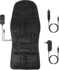 Electric Back Massager Seat Cushion with Heat – Full Back &amp Lumbar Massage Chair Pad 8 Vibration Modes 3 Intensity Levels Portable for Home Office &amp Car Use