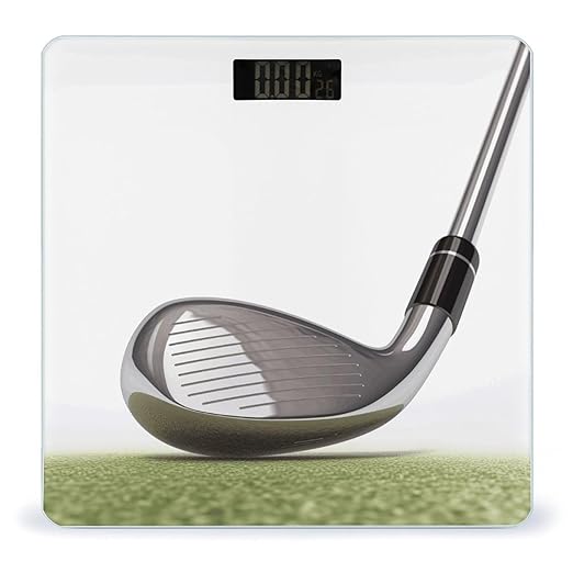 Golf Club Weight ScaleClear LED Display Bathroom Digital Weighing ScaleTempered Glass Digital Bathroom Scale for Body Weight Capacity Up to 400 Lbs