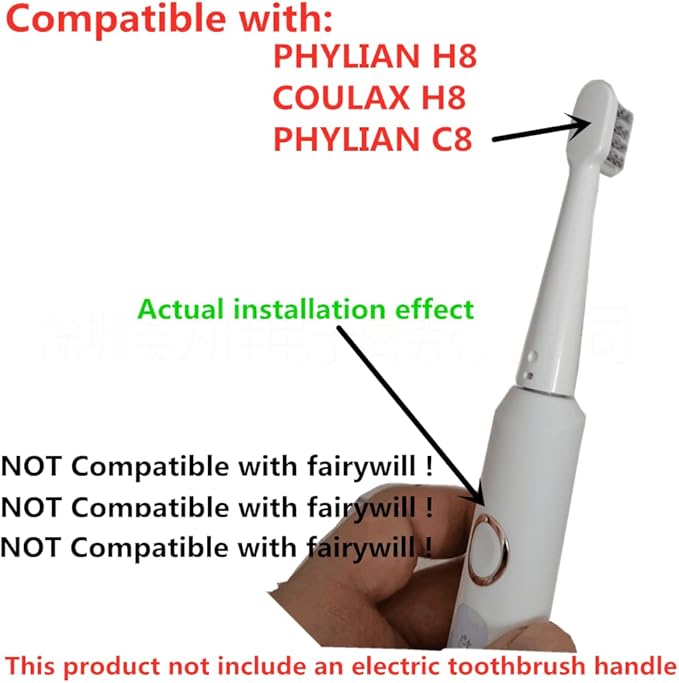 Replacement Toothbrush Heads ONLY Compatible with PHYLIAN H8 /COULAX H8 /COULAX C8Brush Head for PHYLIAN H8 /COULAX H8 /COULAX C8 10 Pack White