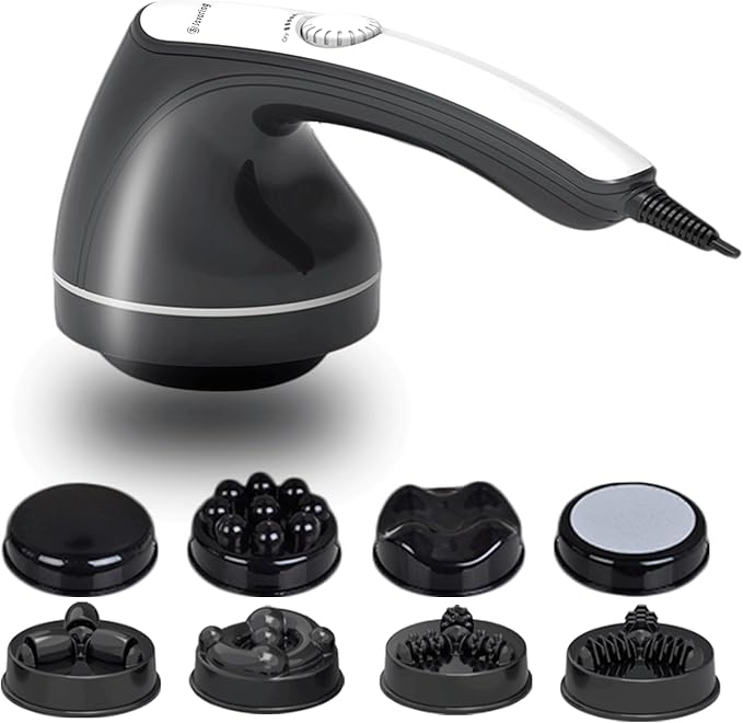 Body Sculpting Machine Handheld Cellulite Massager Body Shaper for WomenLymphatic Drainage Massage for Stomach Belly Thighs Arm Butts with 8 Massage Heads Attachment 2 Mesh Covers