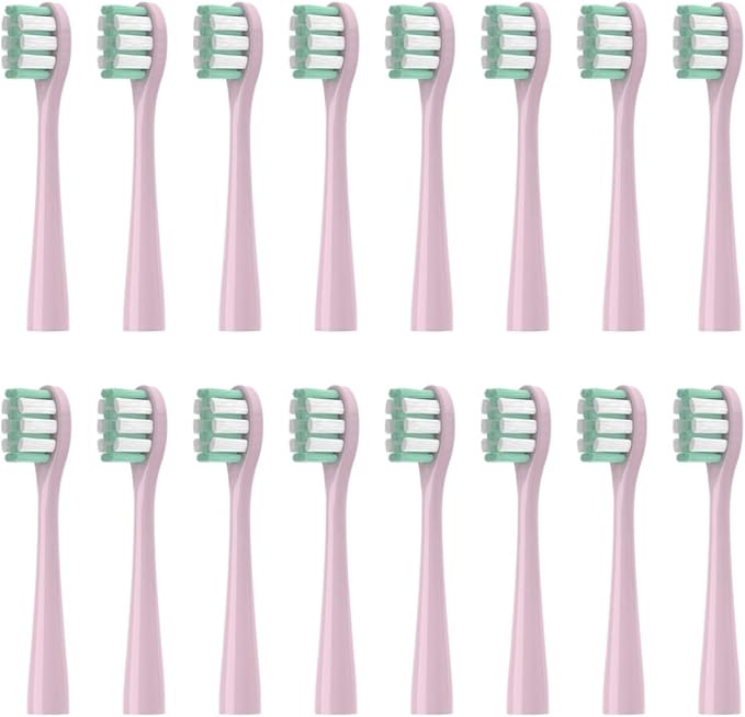 16pcs Replacement Toothbrush HeadsCompatible for D1/D2/D3 Soft Bristles Cleaning Brush Head(16pcs Pink)