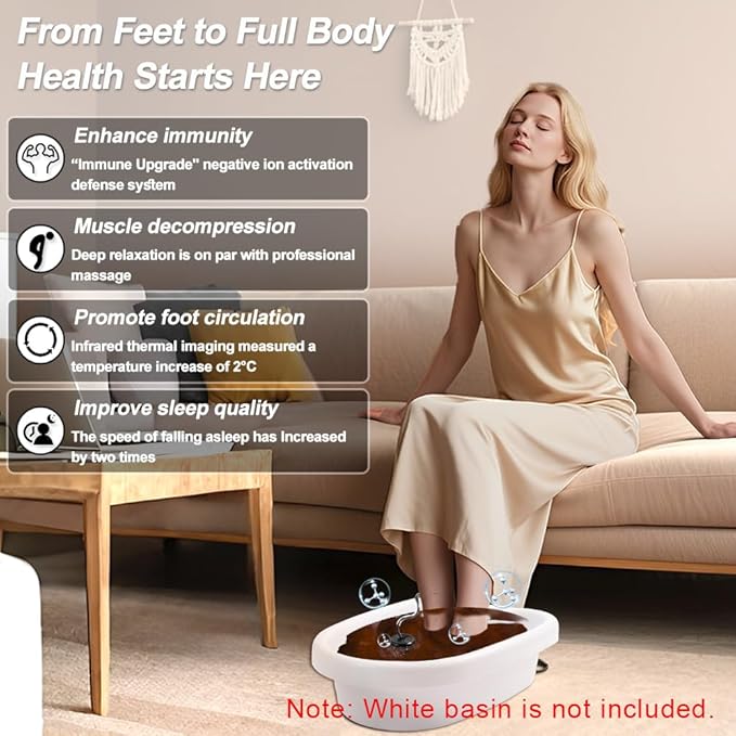Portable Ionic Foot Bath Detox Machine - Ionic Detox Foot Spa Ion Cleanse for Home Use Home Salon Spa Detox Machine Healthy Detoxification