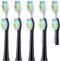 10PCS Replacement Toothbrush Heads Compatible for DOXO D5/D5S/D5Z/D8X/D8Z/D9/D10 Soft Electric(10PCS Black White)
