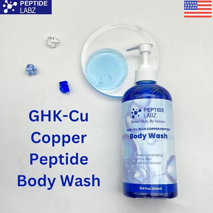 Copper Peptide Body Wash – Anti-Aging Skin Renewal Deep Hydration Wrinkle Reduction and Collagen Boost – Soothing Paraben-Free Formula 16.9 oz
