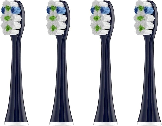 Compatible for Mornwell 4pcs T901 Blue Replacement Toothbrush Heads with Caps for D01B / + T25 T26 T38 Electric