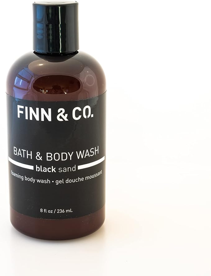 FINN &amp CO. Black Sand Body Wash and Body Oil Bundle - Moisturizing Skincare Set with Beach Inspired Scent - Lightweight Paraben &amp Cruelty Free - Gentle Nourishing Formula for Men &amp Women