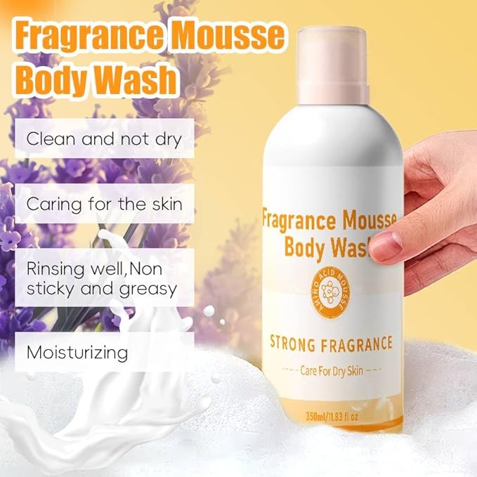 DVO Fragrance Mousse Body Wash Cloud-Like Foam Gently Cleanses While Infusing Skin with Lasting Fragrance – Nourishing Formula Leaves Skin Soft Smooth &amp Delicately Scented 11.8 fl oz