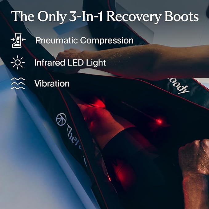 Therabody JetBoots PRO Plus - Wireless Compression Boots with Vibration &amp Light Therapy - Muscle Recovery Pneumatic Leg Compression Sleeve to Recover Faster Relieve Muscle &amp Joint Pain (Shor