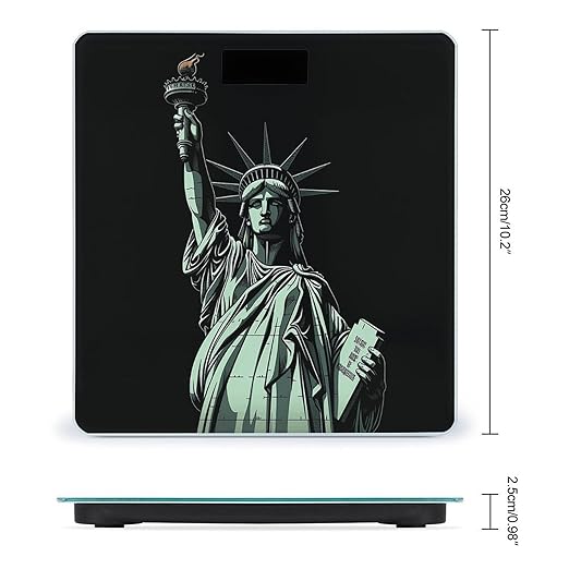 Statue of Liberty Pattern Smart Scale for Body Weight Accurate Bathroom Scale with LED Display Digital Weight Scales Weighing Machine High Precision Scales for Bath Home
