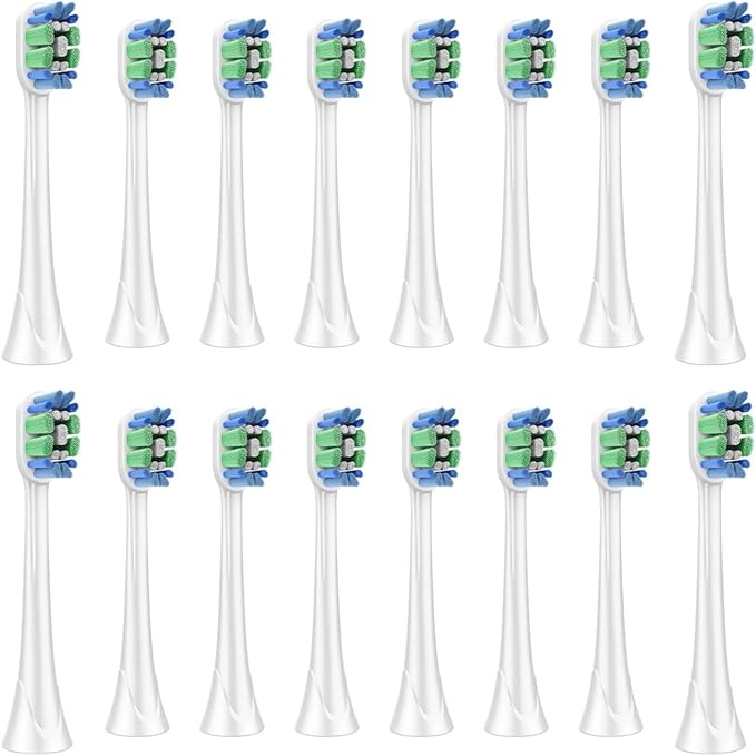 Compatible for Sonic Care Toothbrush Brush Head HX3/HX6/HX9 Series HX3210/3211/6150/6500/6510/6530/9342/6730 Replacement(16pcs)