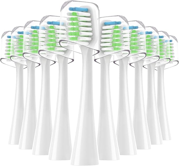 Sonic Replacement Toothbrush Heads Compatible for Waterpik Complete Care 9.0 (CC-01) 5. (WP-862) Electric10 Count(White)