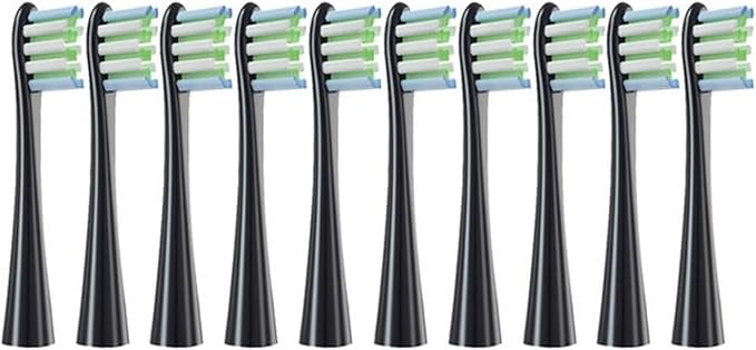 Colorful Brush Heads Fit Flow Air 2 Practical Daily Cleaning(10 Black)