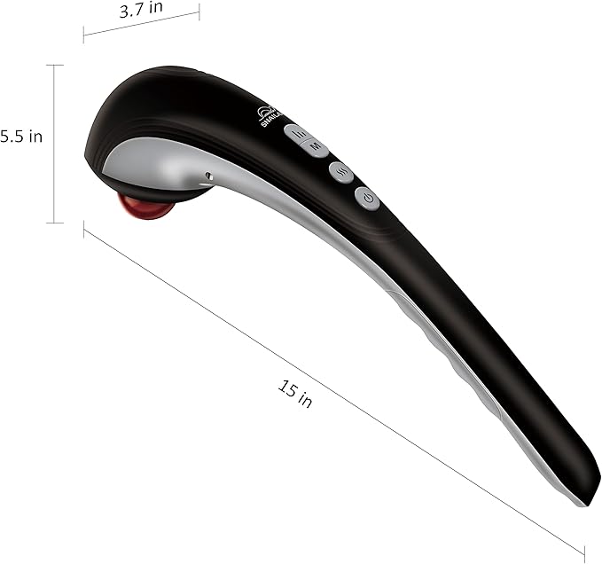 Snailax Cordless Handheld Back Massager - Rechargeable Percussion Massage with Heat Deep Tissue Massager for Whole Body