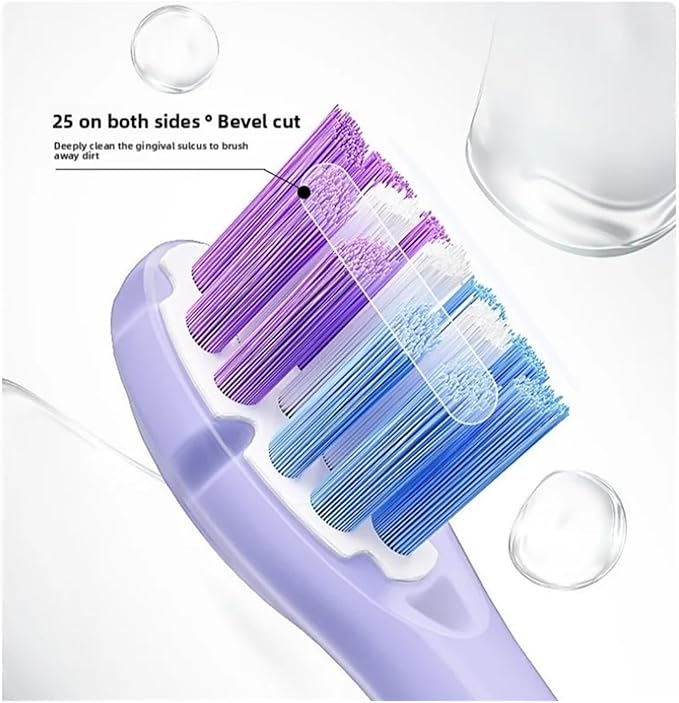 Electric Toothbrush Replacement Brush Head Compatible for HX3/6/9 Series Budget Medium Soft Bristle(YH751-PURPLE)