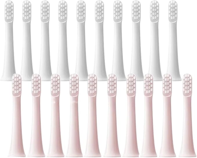 10PCS Compatible for MIJIA T100 Replacement Brush Heads Sonic Toothbrush Vacuum Soft Bristle Suitable Nozzles(10White)