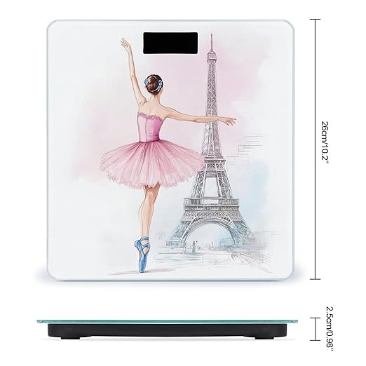 Men's Fashion Automatic Switch Digital Bathroom Weighing Scale Smart Scale Ballet Dancer Ballerina Eiffel Tower