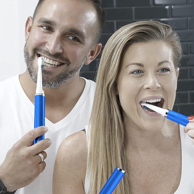 Pop Sonic Ultimate Pro Rechargeable Toothbrush (Navy) - 40000 Strokes/Min Dupont Nylon Bristles Quadrant Pacer &amp Timer for Teens &amp Adults
